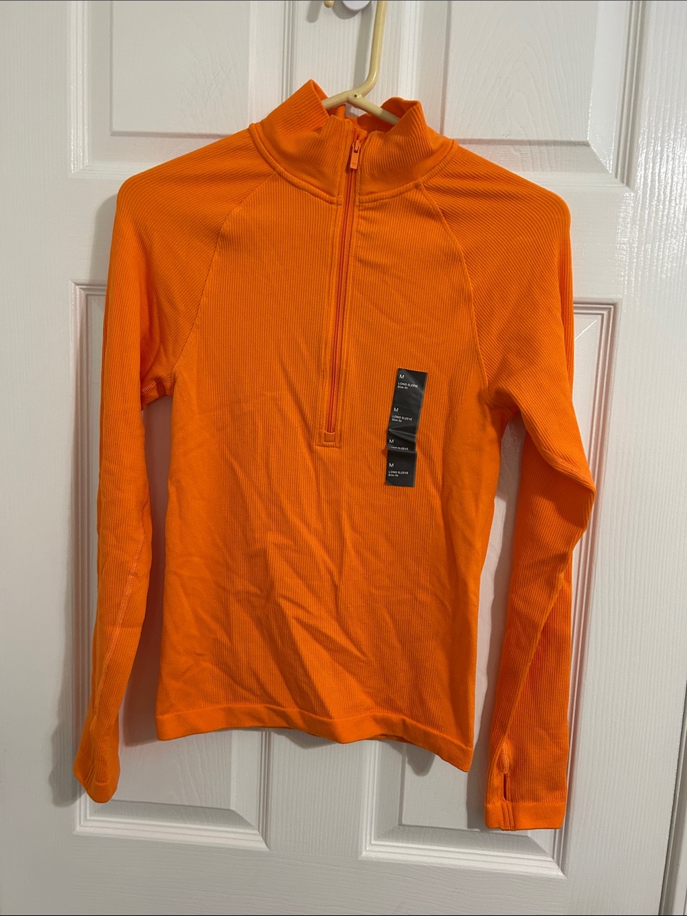all in motion Bright Orange Half-Zip Long Sleeve Top